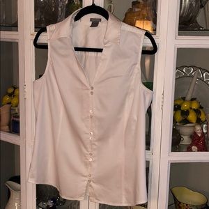 Ann Taylor White Sleeveless Blouse